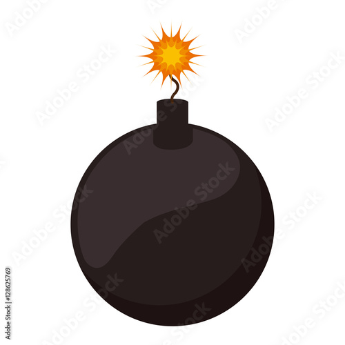 Bomb icon. Explosion military weapon and destruction theme. Isolated design. Vector illustration