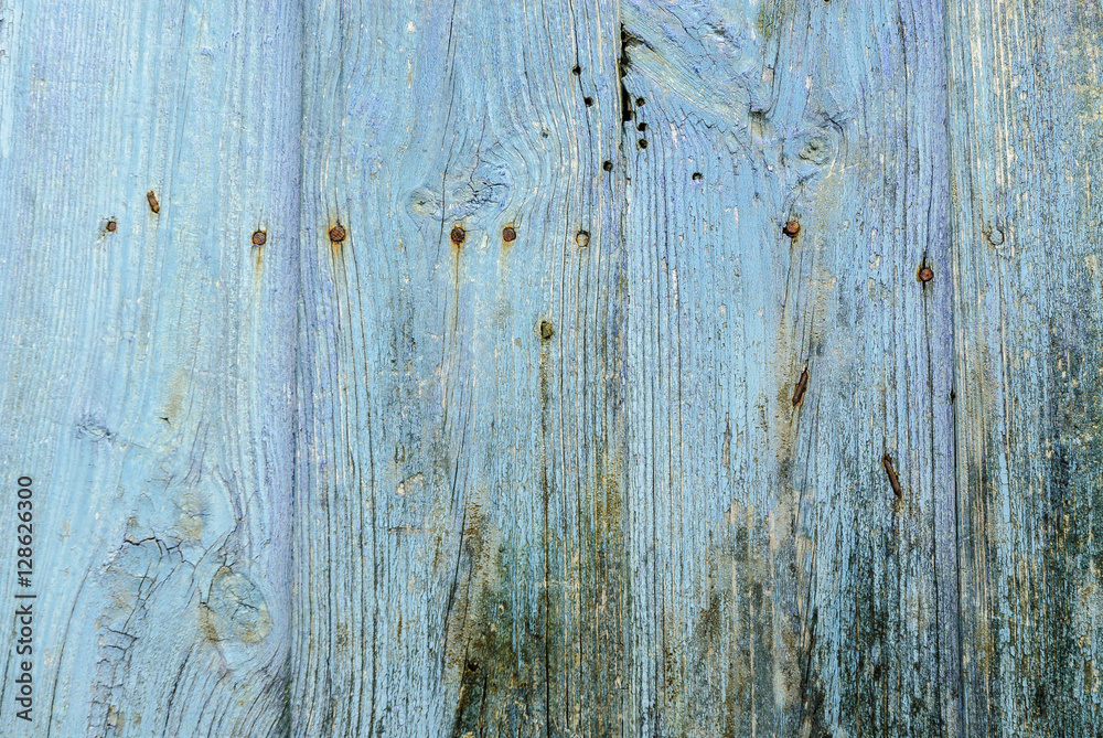 Obraz premium texture of blue wood of an old door of the historical town of Monsanto, Portugal