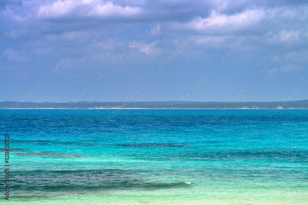 Low tide on beach