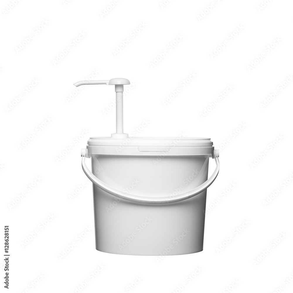 Plastikowe wiaderko na białym tle Plastikowe wiaderko na białym tle