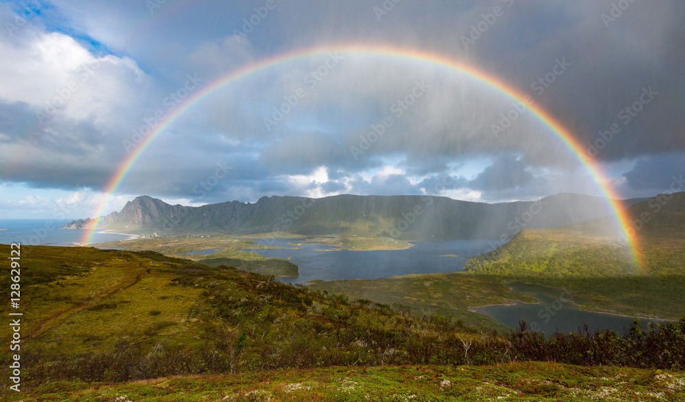 Rainbow over the Bay of Bleik, Andoya, Vesteralen, Norway Rainbow over the Bay of Bleik, Andoya, Vesteralen, Norway