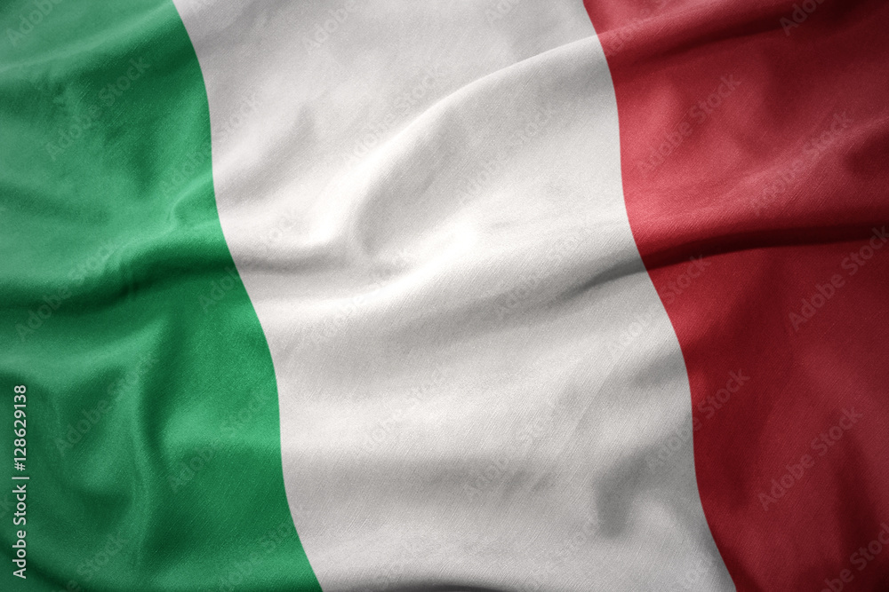 Fototapeta premium waving colorful flag of italy.