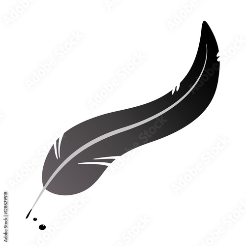 Black pen and ink isolated on withe background. Vector image.