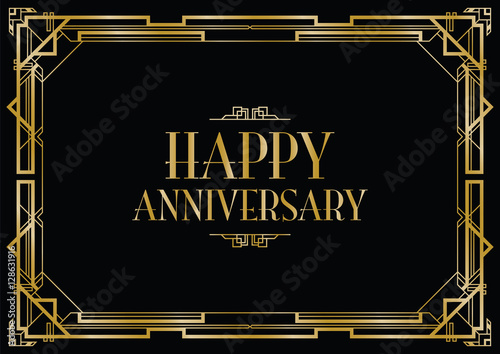 happy anniversary art deco invitation 
