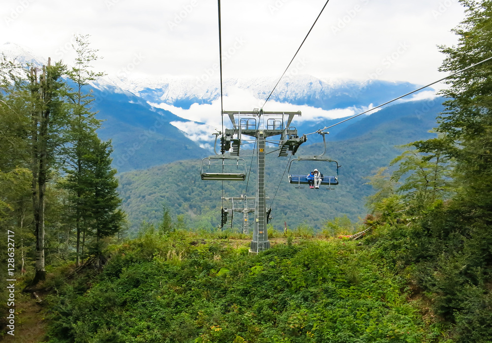 cableway in the mountains