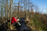 Junger Wanderer, Asberg Gipfel, Herbst, Westerwald, Deutschland; Young hiker, autumn