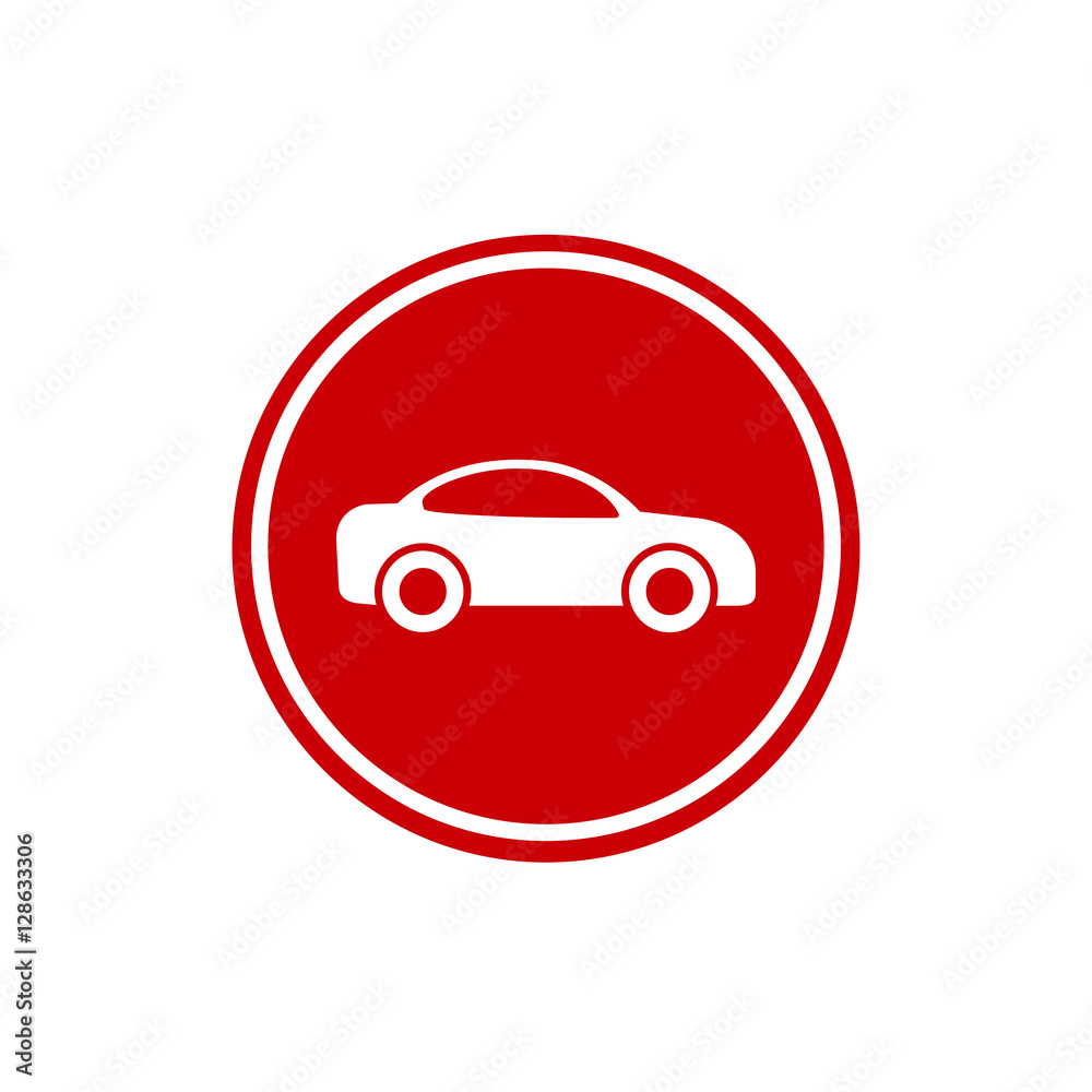 No car road red sign, vector symbol isolated on white. No car road red sign, vector symbol isolated on white.
