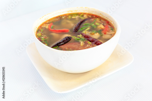Hot spicy and sour thai cuisine soup
