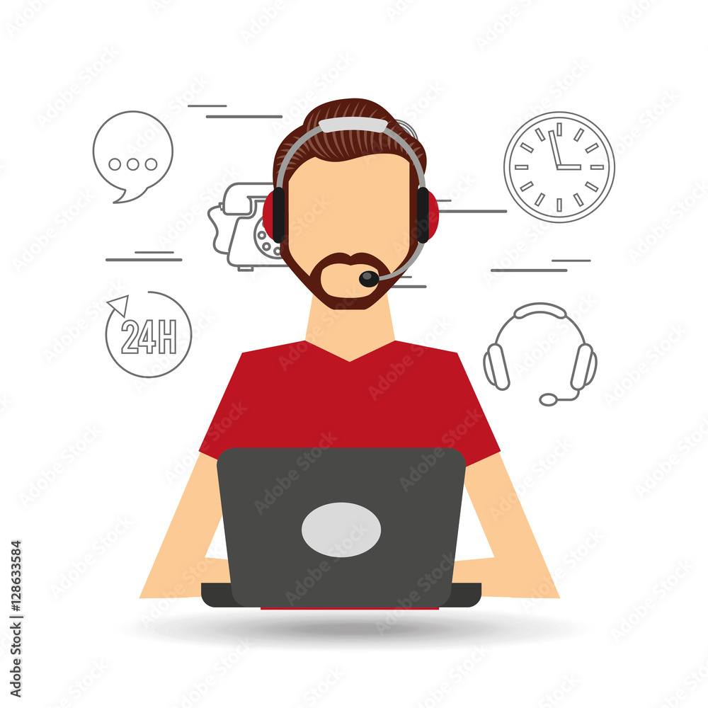 avatar man bearded contact us information service vector illustration eps 10 avatar man bearded contact us information service vector illustration eps 10