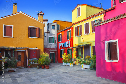 Colorful houses in Burano, Venice, Italy