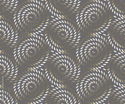 bronze glitter rice seamless pattern. festive metal textured orn