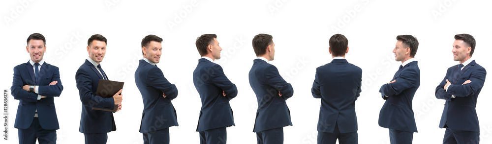 Collection of full length portraits of businessmen