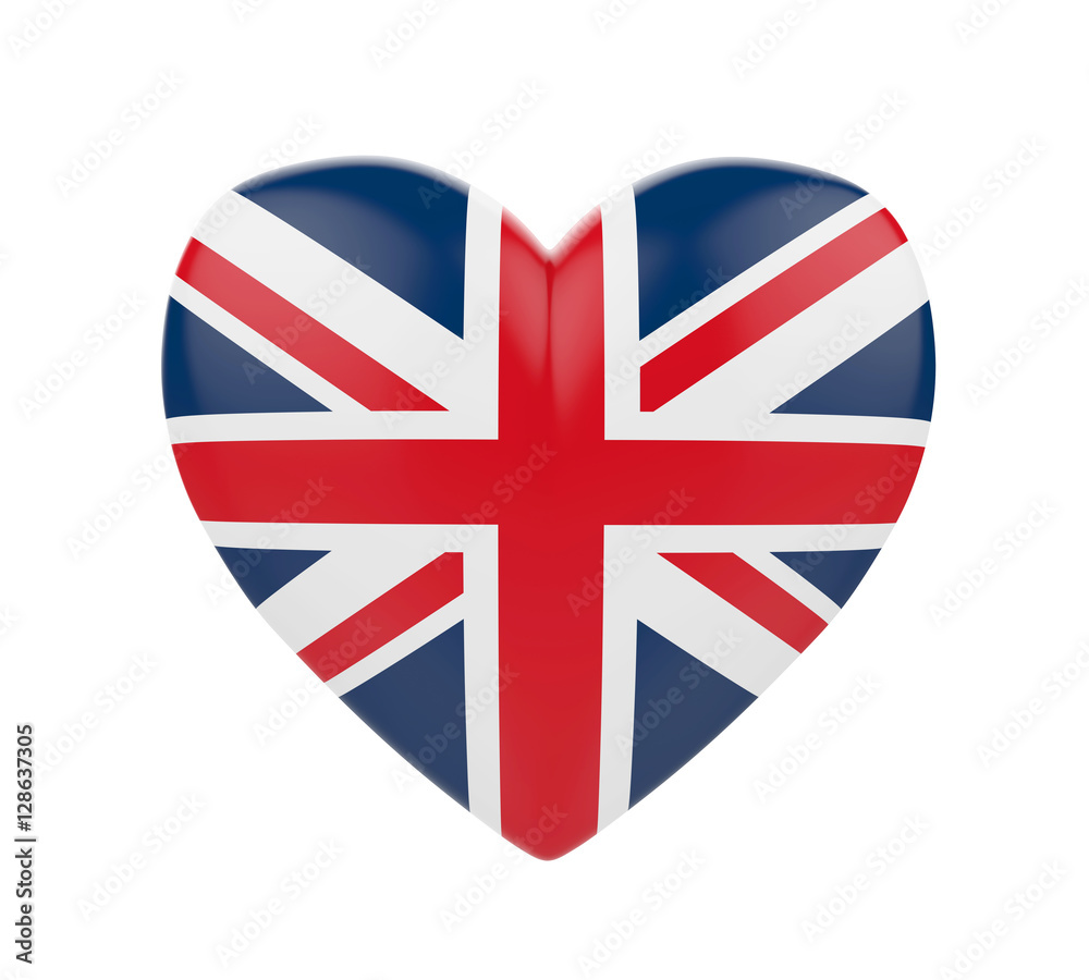 Fototapeta premium United Kingdom Flag Heart