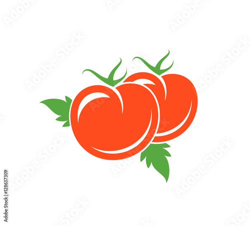Tomato. Isolated vegetables with leaves