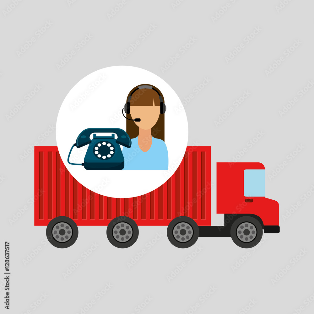 call centre woman working truck delivery logistic vector illustration eps 10 call centre woman working truck delivery logistic vector illustration eps 10