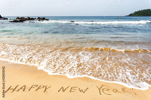Wallpaper Mural Happy New Year 2017 on the beach Torontodigital.ca