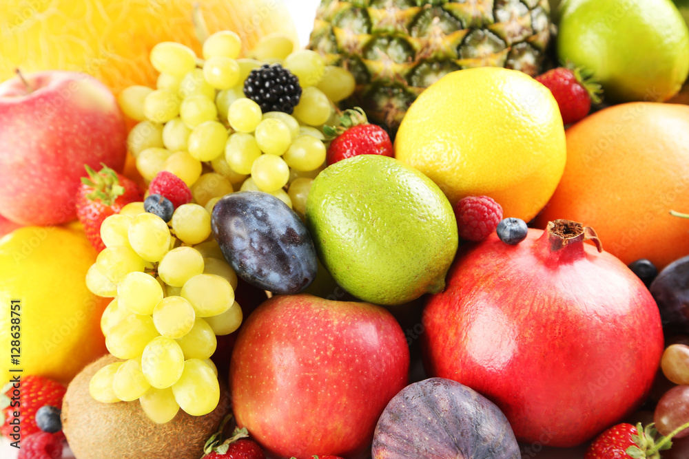 Ripe and tasty fruits background