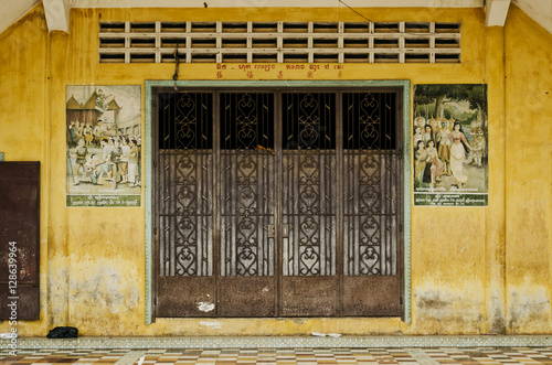 Bilde på lerret french colonial house building detail in battambang old town cam