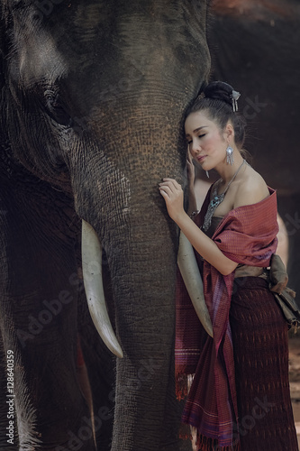 woman with elephant