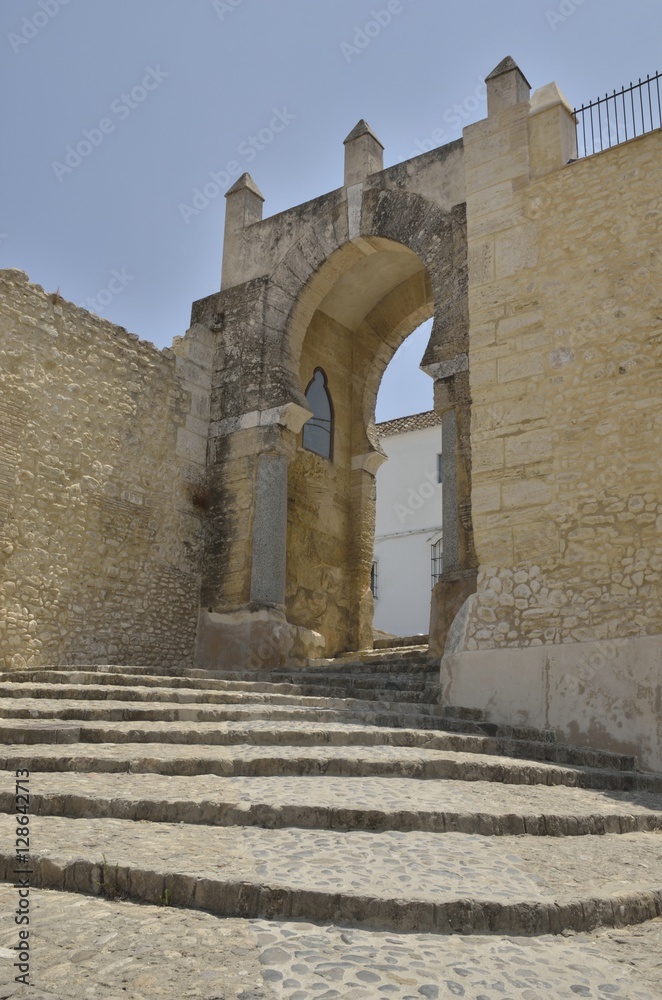 Medieval stone arch in Medina Sidonia, Cadiz, Spain
