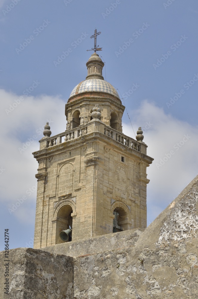 Tower of the church in Medina Sidonia, Cadiz, Spain