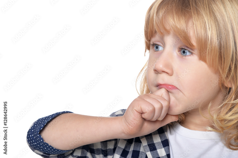 Thoughtful little boy Thoughtful little boy