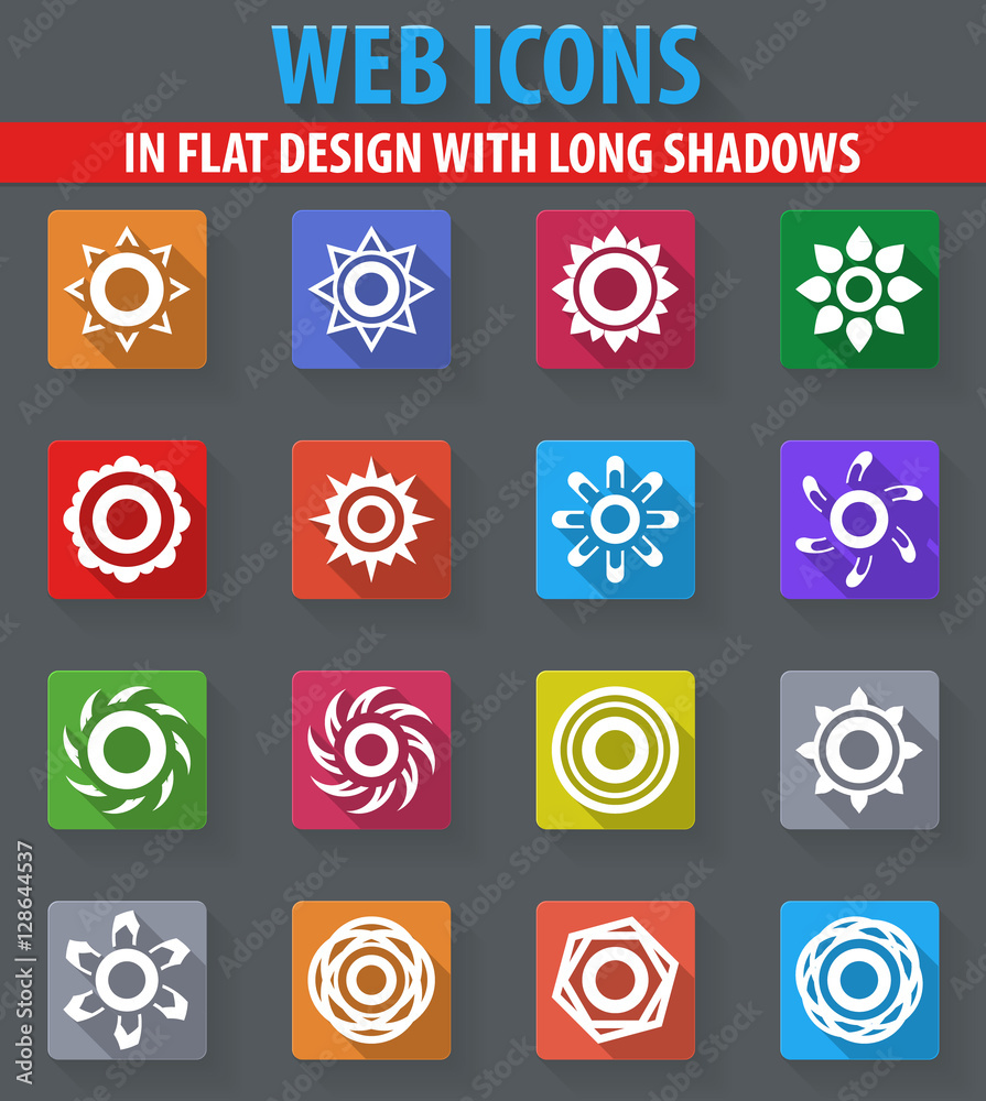 Set of sun icons Set of sun icons
