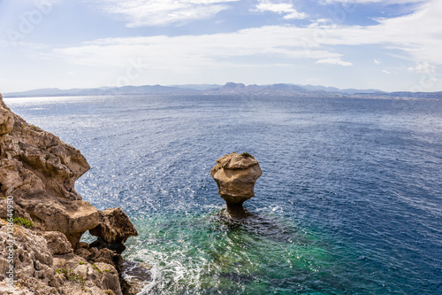 rocky cliffs of Melagavi cape near Loutraki photo