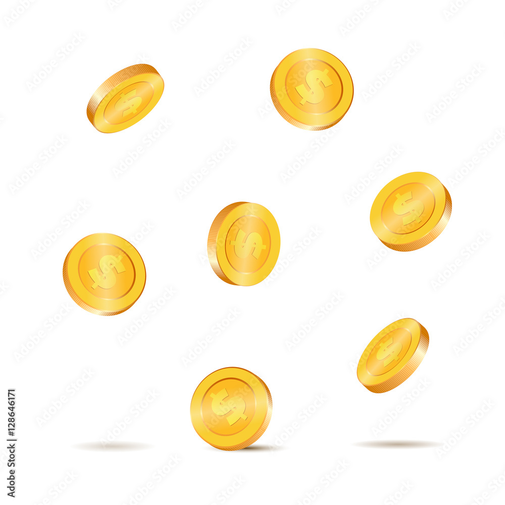 Gold coins vector illustration