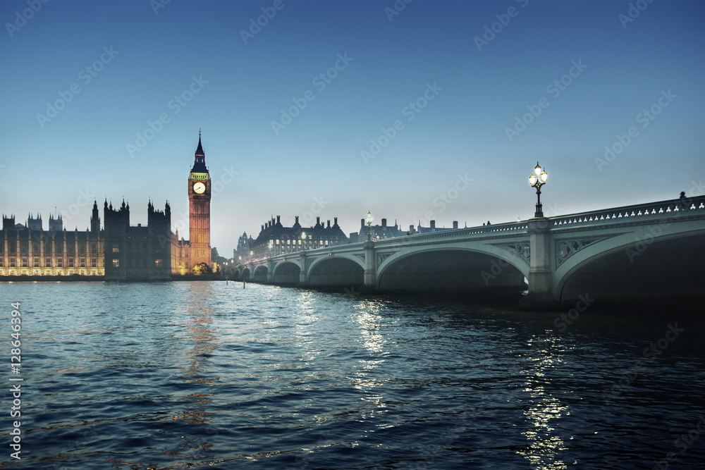 Big Ben and Westminster at sunset, London, UK