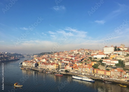  PORTO, PORTUGAL - NOVEMBER 17, 2016 : landscape of the Douro river and the historical town of Porto