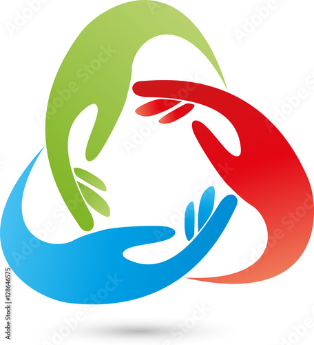 Drei Hände, Gruppe, Team, Logo