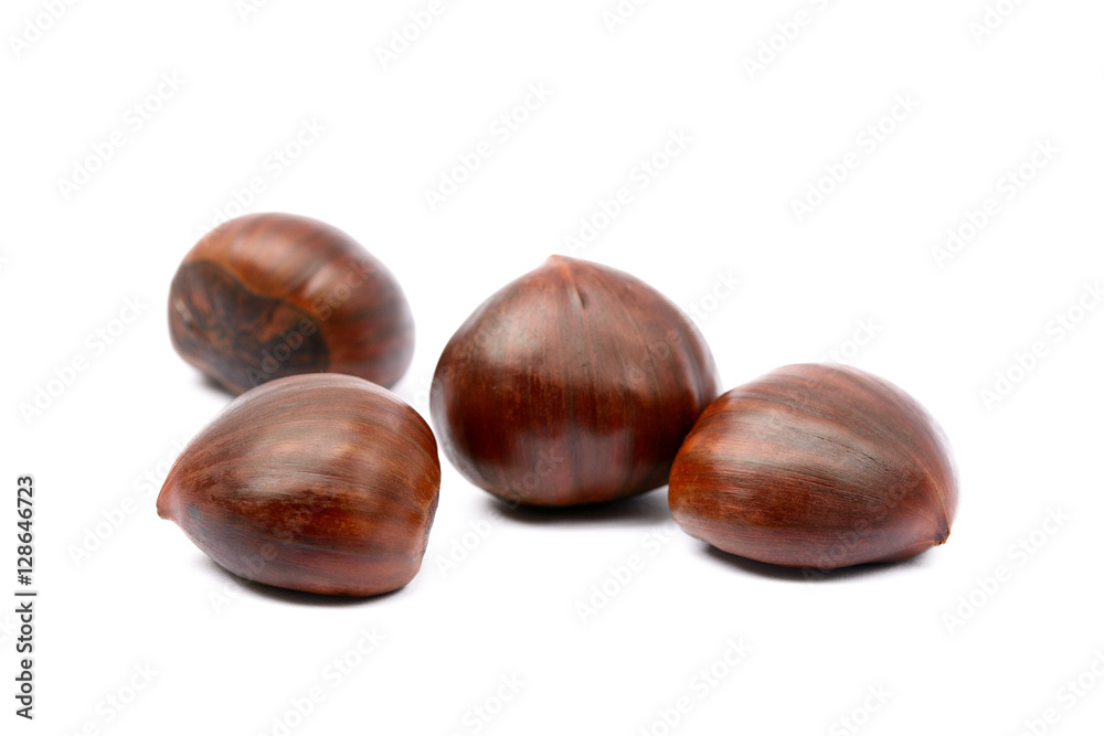 Chestnuts isolated on white background Chestnuts isolated on white background