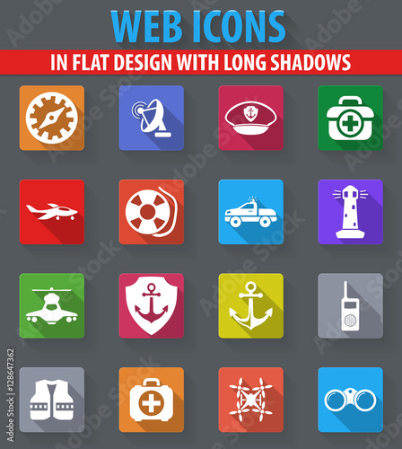 Coast Guard icons set