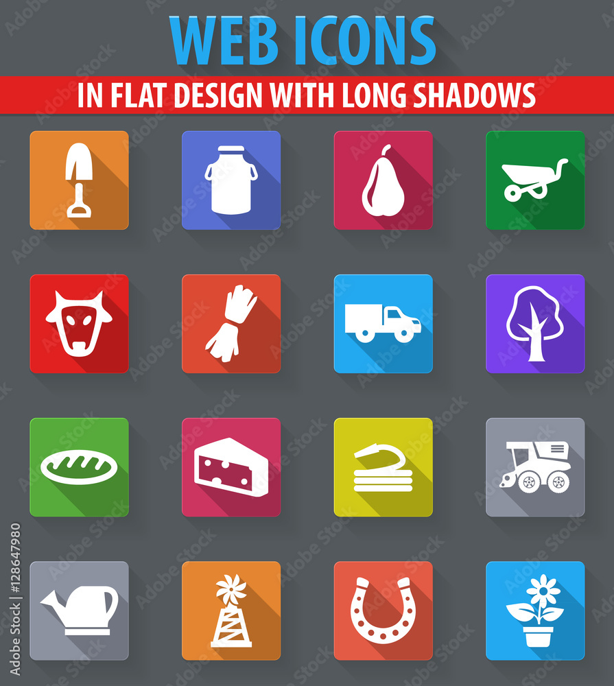 Agricultural icons set