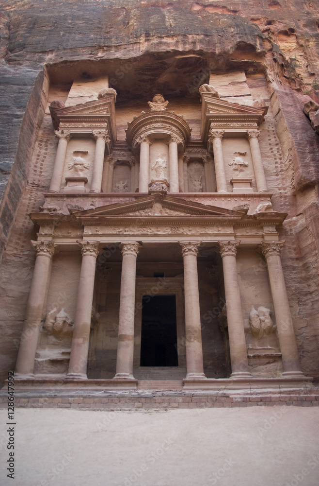 The Treasury building or Al Khazneh at Petra, Jordan