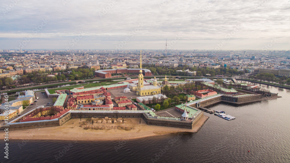 Aerial view of Peter and Paul Fortress