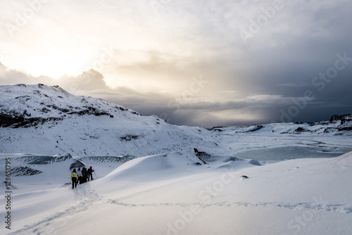 Amazing Eyjafjallajokull glacier in Iceland during winter