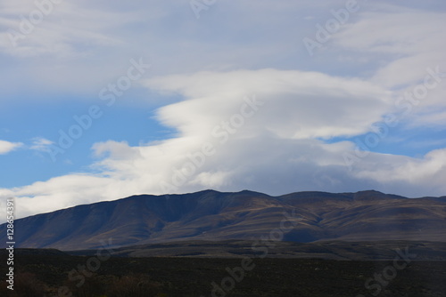 landscape of volcano and forest in Patagonia Chile