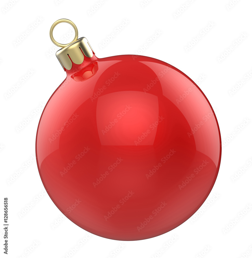 New year Christmas-tree Christmas toy red ball. 3D render isolated on white background. New year Christmas-tree Christmas toy red ball. 3D render isolated on white background.