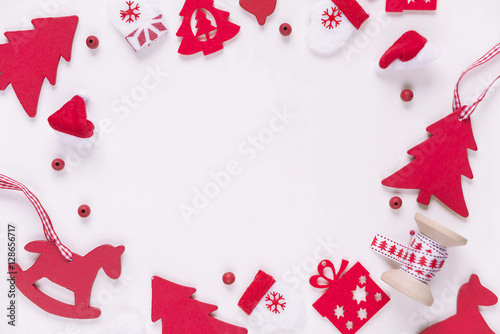 Flat lay Christmas composition