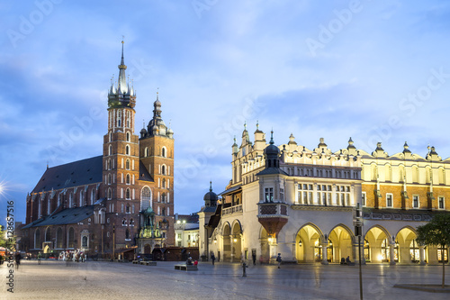 Cloth Hall and Mary's Church, Krakow, Poland