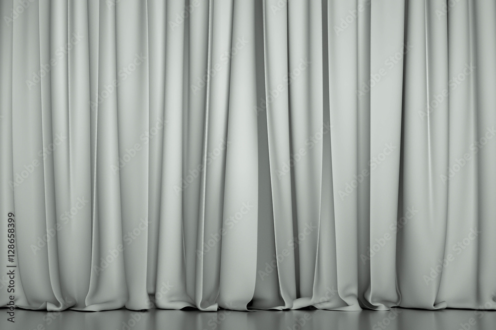 Obraz premium white closed curtain