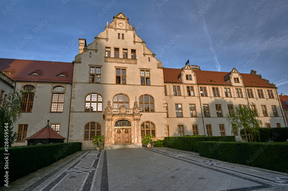 Neorenaissance facade of the building of the university auditorium in Poznan