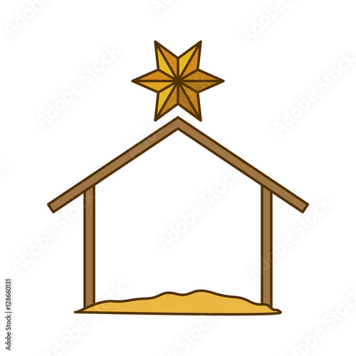 Holy house icon. Nativity merry christmas season and decoration theme. Isolated design. Vector illustration