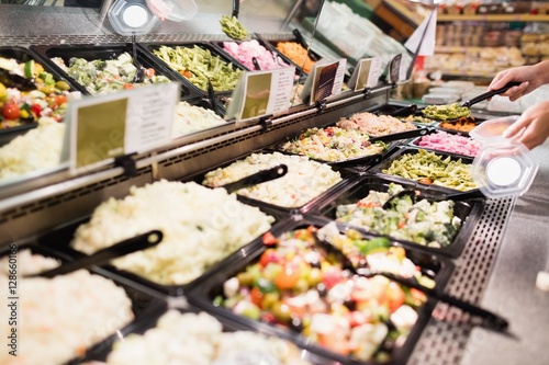 Canvas-taulu Close up view of an appetizing buffet of prepared meal