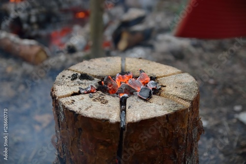 burning log