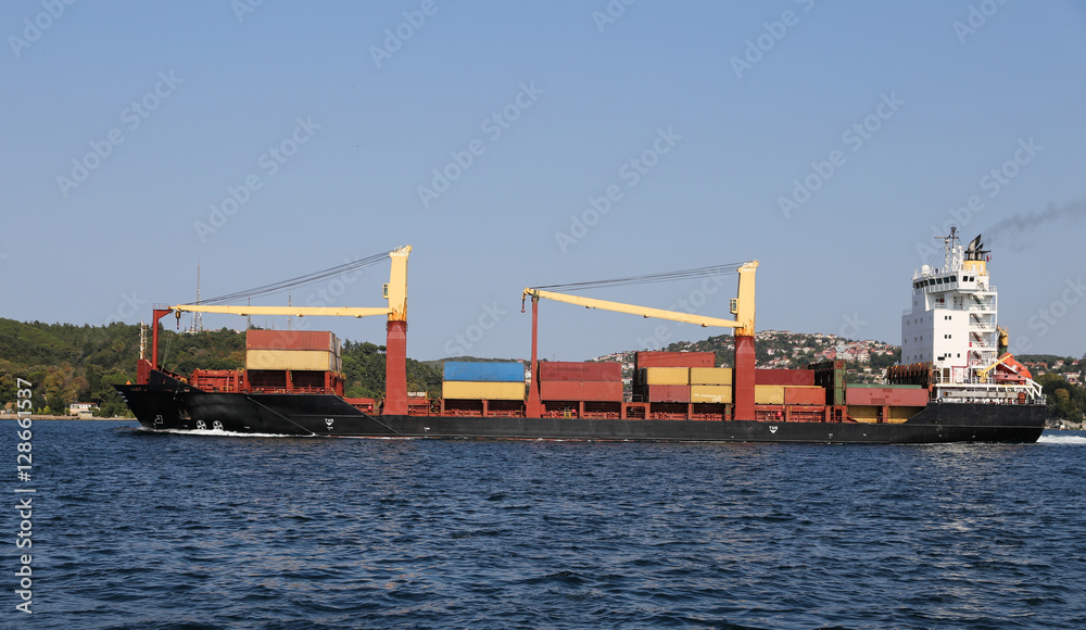 Fototapeta premium Container ship carrying goods