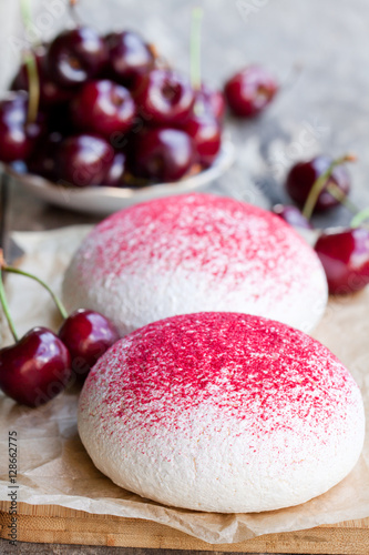 meringue  cookies with fresh berries
