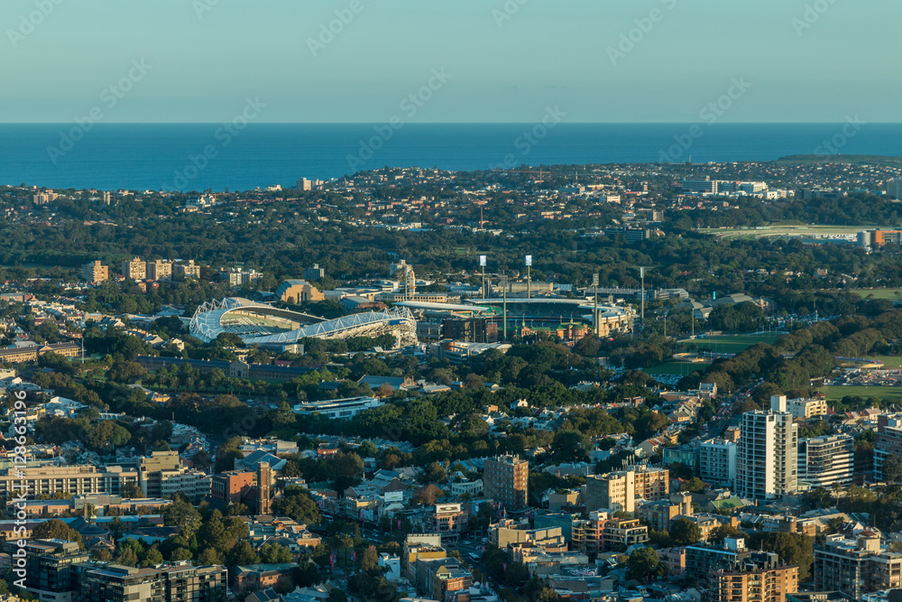 Aerial view of Sydney skyline, Australia